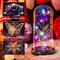 Mothers Day Rose Gifts for Mom, Galaxy Glass Rose Flower Gifts Forever Eternal Crystal Light Up Rose in Glass Dome with Butterfly Mother’s Day Birthday Gifts for Women Mom Wife Daughter Sister Purple